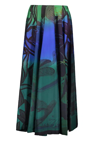 Ferragamo Jacquard Skirt In Green