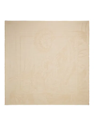 Ferragamo Jacquard Square Scarf In Neutral