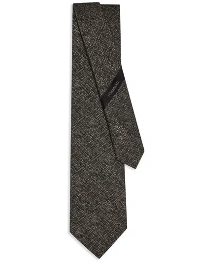 Ferragamo Jacquard Tie In Black