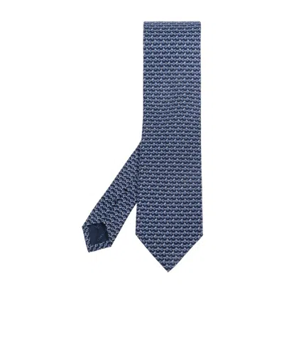 Ferragamo Jacquard Tie In Blue