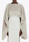 Ferragamo Jacquard Wool Cape In White
