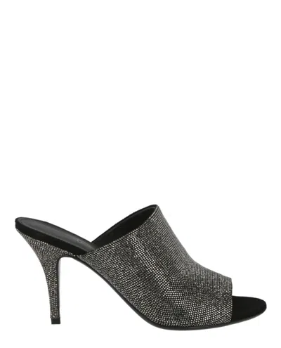 Ferragamo Janine Crystal Heel Sandals In Black