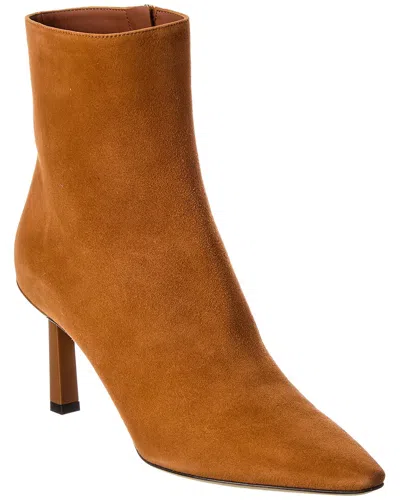 Ferragamo Janna 70 Suede Bootie In White