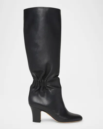 Ferragamo Jannette Goatskin Knee Boots In Black