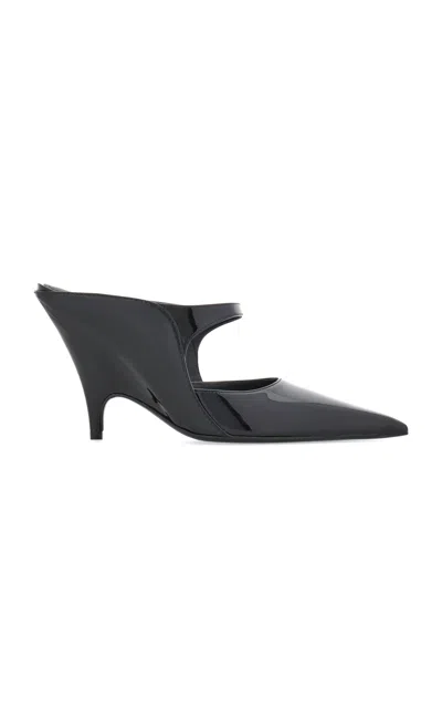 Ferragamo Jasir 95 Patent Leather Mules In Black