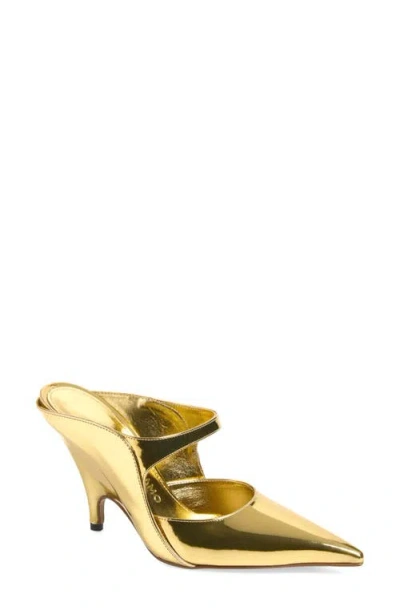 Ferragamo Jasir Wedge Mule In Oro Antico Da Confermare