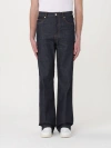 Ferragamo Men Five Pockets Jeans With Logo Tag In Blue