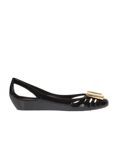 Ferragamo Jelly Ballet Shoes In Black