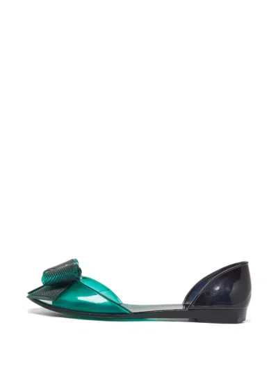 Pre-owned Ferragamo Jelly Barbados Ballet Flats In Green
