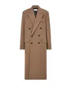 Ferragamo Jersey Interlock Double Breasted Coat In Brown