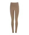 Ferragamo Elasticated-waistband Virgin-wool Leggings In Brown