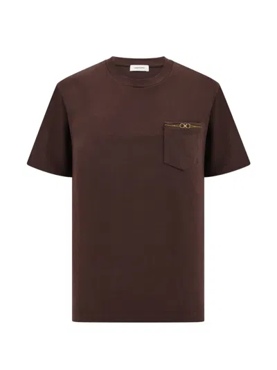 Ferragamo Jersey T-shirt In Brown