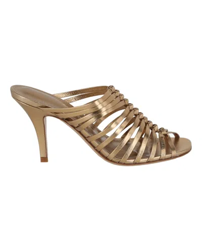 Ferragamo Jessa Heel Sandals In Gold