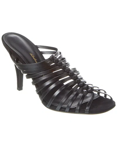 Ferragamo Altaire Leather Sandal In Black