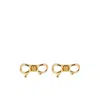 Ferragamo Stylish Bow Design Stud Earrings In Gold