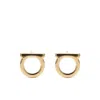 Ferragamo Women Gold-colored Gancini Earrings In Brass Woman In Brown