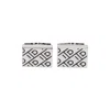 Ferragamo Patterned Square Cufflinks In Metallic