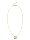 Ferragamo Multi-layered Crystal Pendant Necklace In Gold