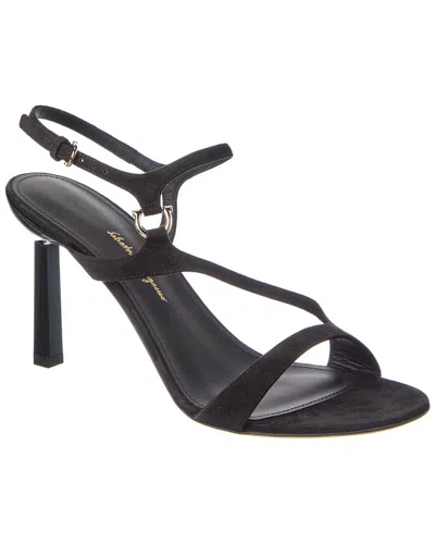 Ferragamo Jille Suede Sandal In Black