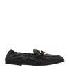 Ferragamo Gancini Leather Loafers With Round Toe In Black