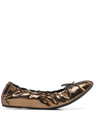 Ferragamo Joelle Bellet Flats In Gold