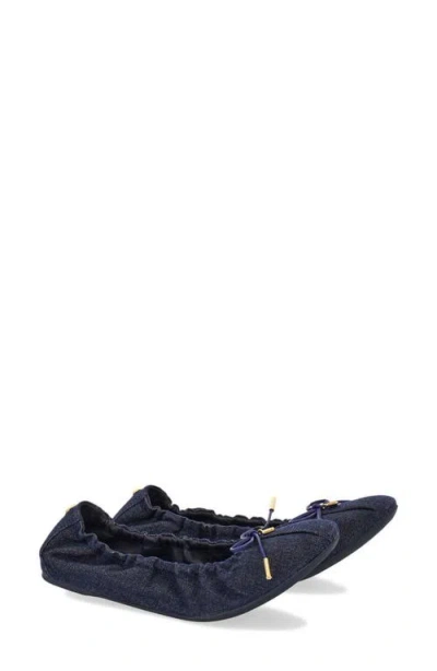 Ferragamo Joelle Denim Ballet Flat In Navy