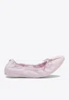 Ferragamo Joelle Elasticated Ballet Flats In Pink
