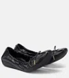 Ferragamo Elasticated Nappa Leather Ballet Flats In Black