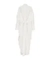 Ferragamo Crinkled Belted Jumpsuit Mandarin Collar In White