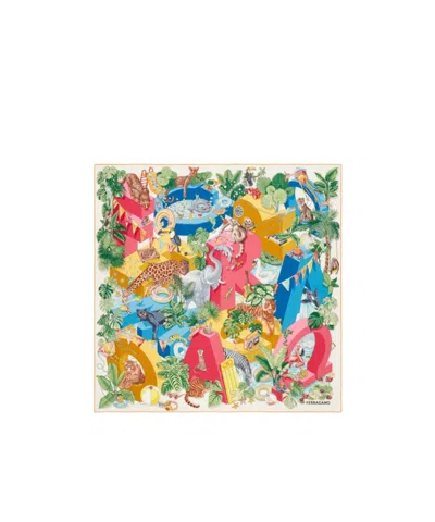 Ferragamo Jungle Party Print Silk Scarf In Multi
