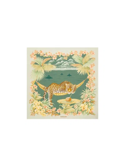 Ferragamo Jungle Print Silk Scarf In Multi