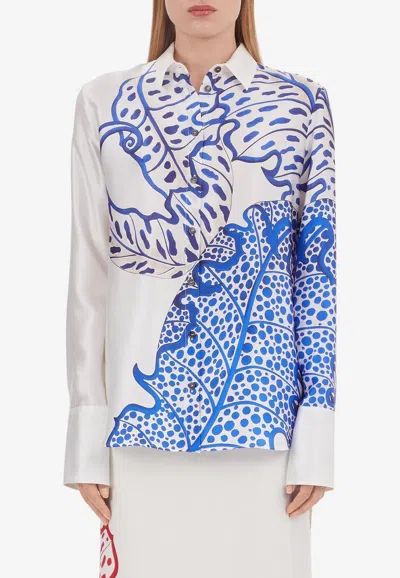 Ferragamo Jungle Print Silk Shirt