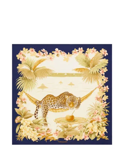 Ferragamo Jungle-print Silk Scarf In Multi