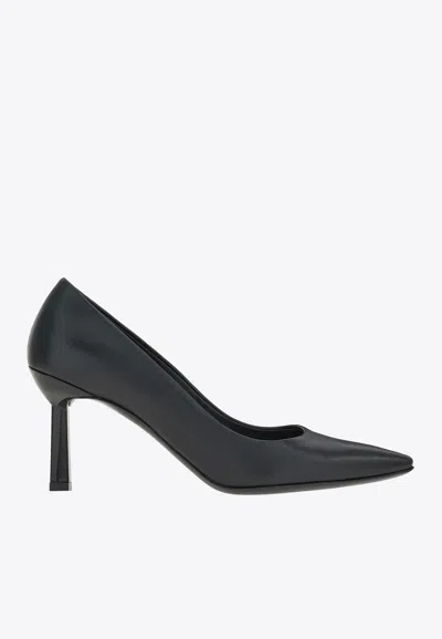 Ferragamo Justina 70 Nappa Leather Pumps In Black