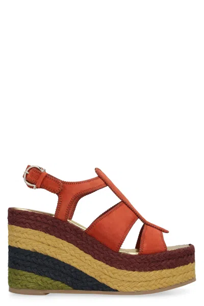 FERRAGAMO JUTE WEDGE ESPADRILLES