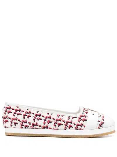Ferragamo Kacy Woven Espadrilles In White