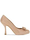Ferragamo High Heels With Half Square Head In Beige