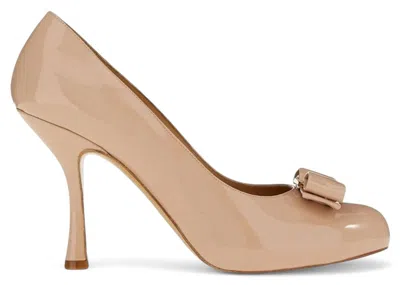 Pre-owned Ferragamo Kali Bow Pumps (women's) Sneakers In Beige In Sand