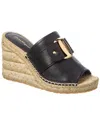 Ferragamo Kamora Woman Espadrilles Black Size 8 Leather In Black