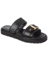 Ferragamo Kamy Leather Sandal In Black