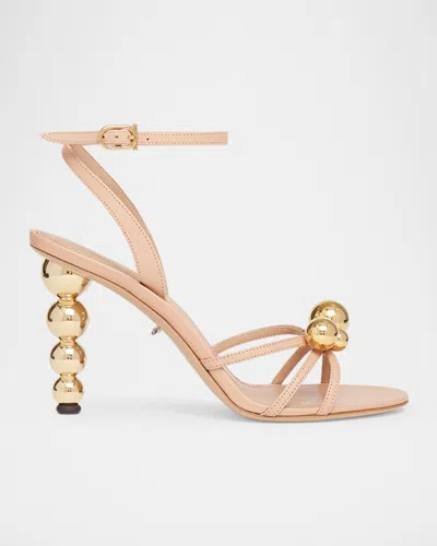 FERRAGAMO KARINA STRAPPY SPHERES ANKLE-STRAP SANDALS