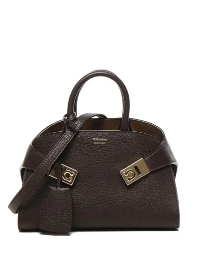 Ferragamo Keychain-charm Tote Bag In Brown