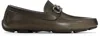 Ferragamo Khaki Gancini Ornament Driver Loafers