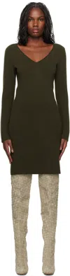 FERRAGAMO KHAKI KNITTED MINIDRESS