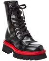 Ferragamo Combat Boot With Chunky Sole In Black