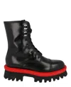 Ferragamo Combat Boot With Chunky Sole In Black