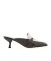 Ferragamo Elodye Kitten Heel Mules In Black