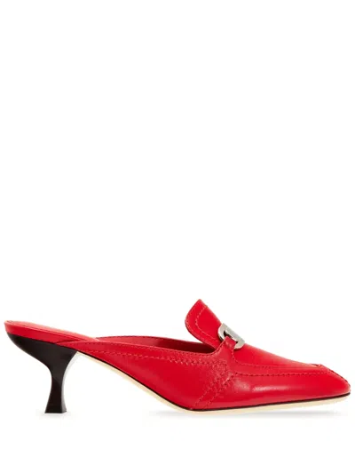 Ferragamo Kitten-heel Mules In Red