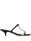 Ferragamo Kitten-heel Sandals With Bow T-strap In Multi