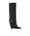 Ferragamo Knee High Boot With Wedge Heel In Multi